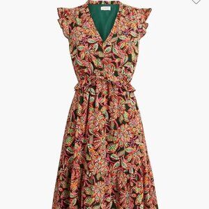 J. Crew Ruffle V-neck mini dress Floral Size 4